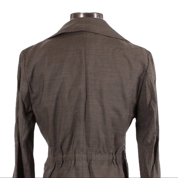 W By Worth Wool & Silk Roll Tab Taupe Lightweight Fitted Blazer Jacket Size 2 - Picture 4 of 10